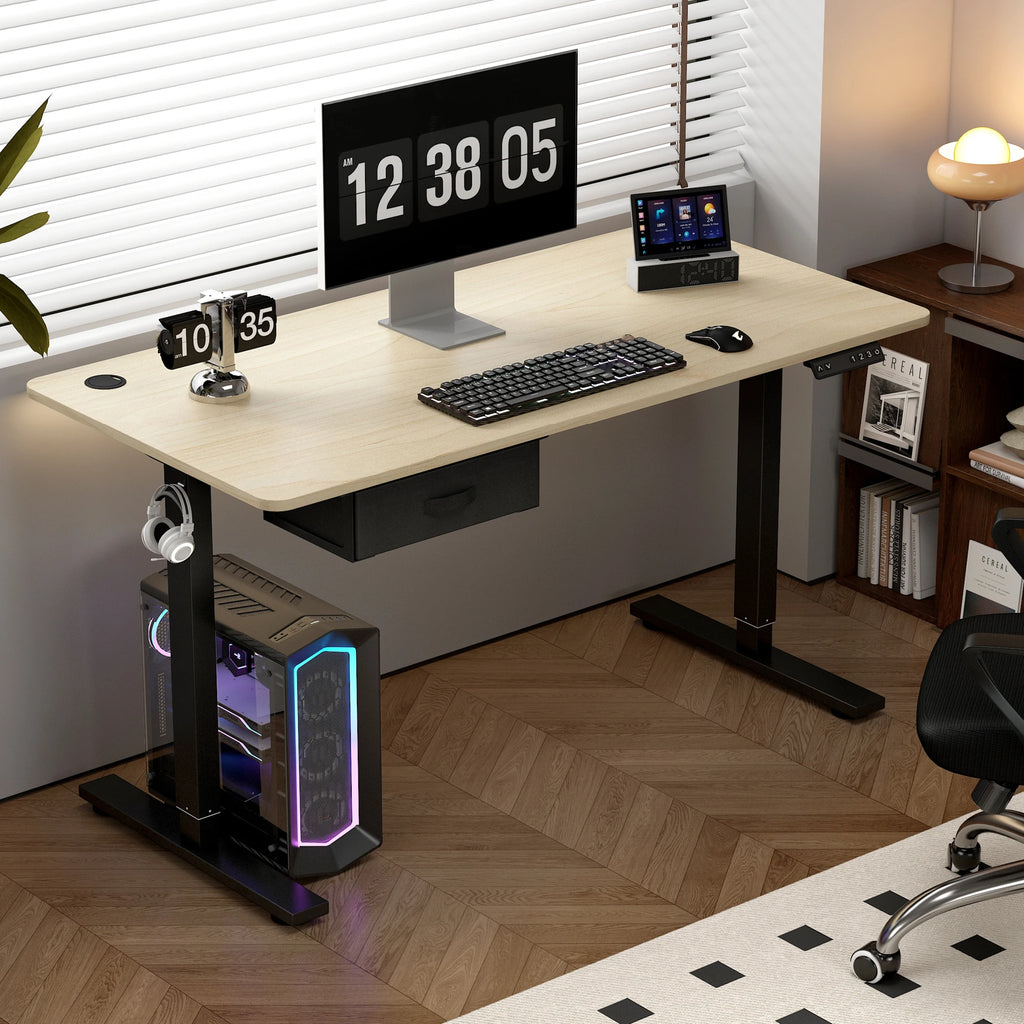 Electric Standing Desk — Height Adjustable with USB Charging Port & Drawer