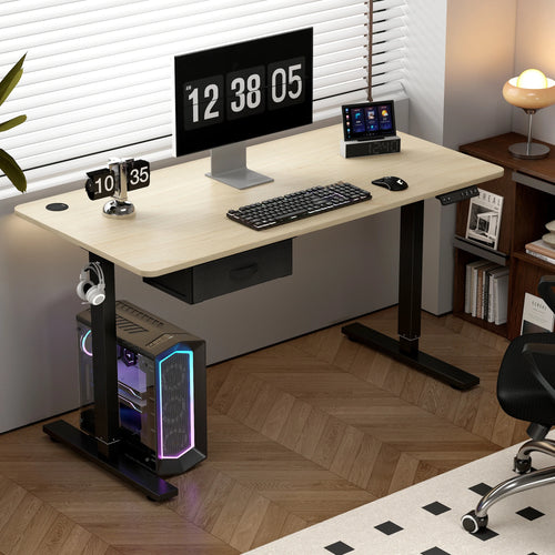 Electric Standing Desk — Height Adjustable with USB Charging Port & Drawer